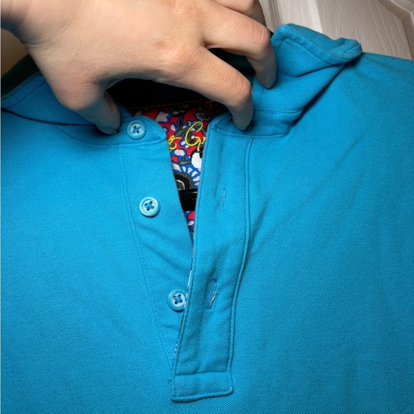 Robert Graham - Polo Shirt Mens Blue Red Short Sleeve Collar Skull Detail - Picture 3 of 10